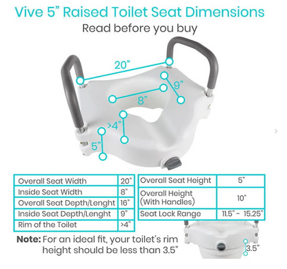 Vive Toilet Seat Riser with Arms