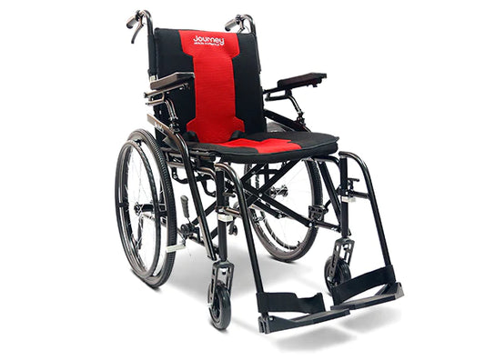 Journey So Lite® Super Lightweight Folding Wheelchair [Red & Black]