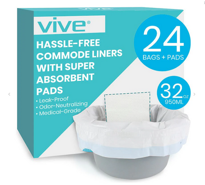 VIVE COMMODE LINERS 24P