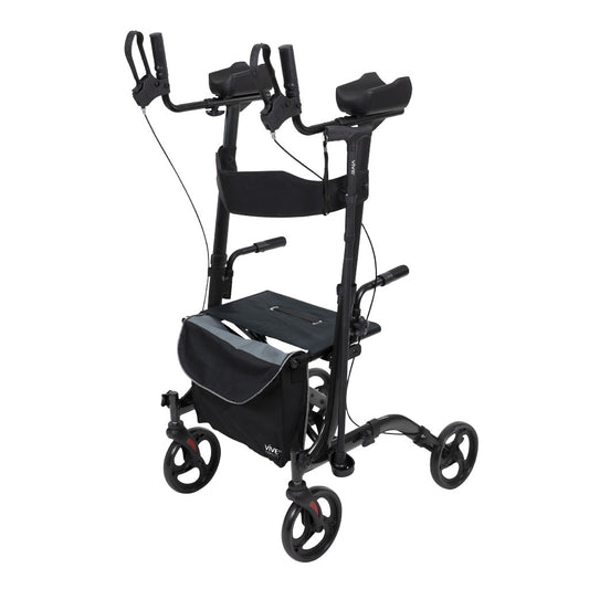 Vive Moblility Upright Walker- Walker with Foldable Transport Seat - Walker